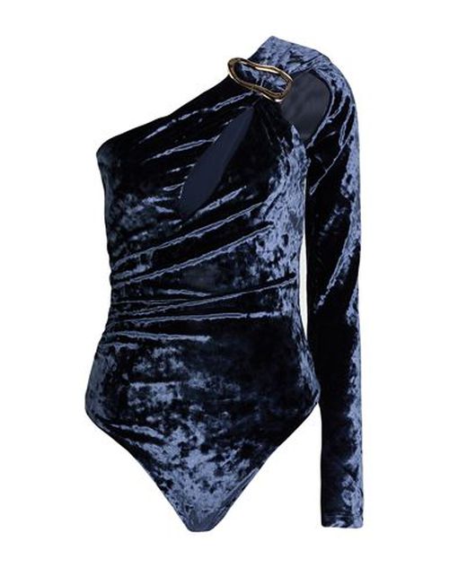 Woman Bodysuit Midnight blue Size 6 Polyester, Elastane, Brass