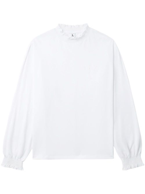 Ruffled cotton sweatshirt - White