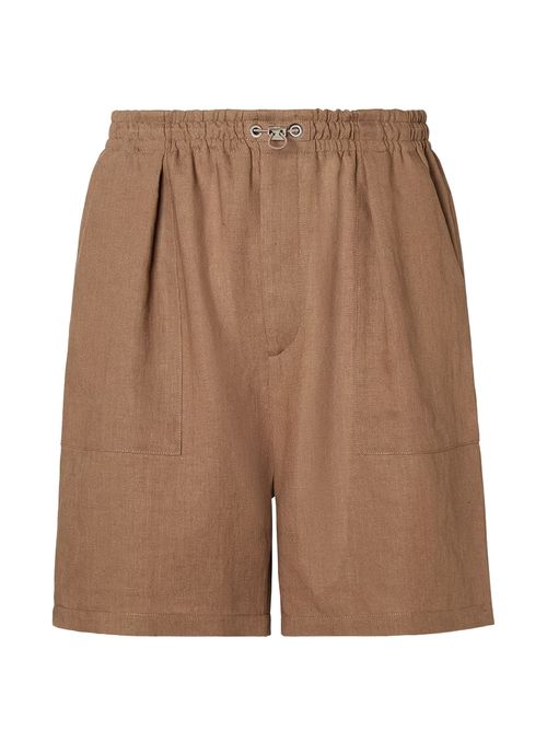 Men's Solid Linen Bermuda Shorts