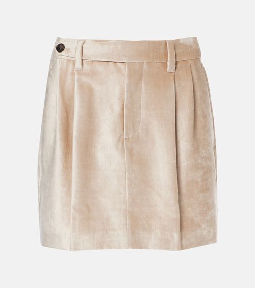Cotton-blend velvet miniskirt