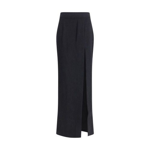 Tweed Wool Skirt — Black