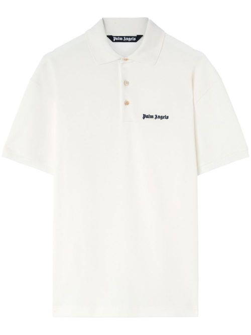 Logo-print cotton polo shirt - White