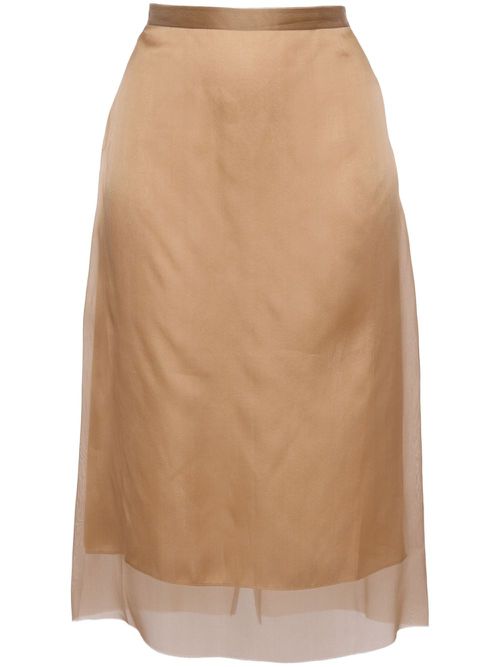 Layered A-line skirt - Brown