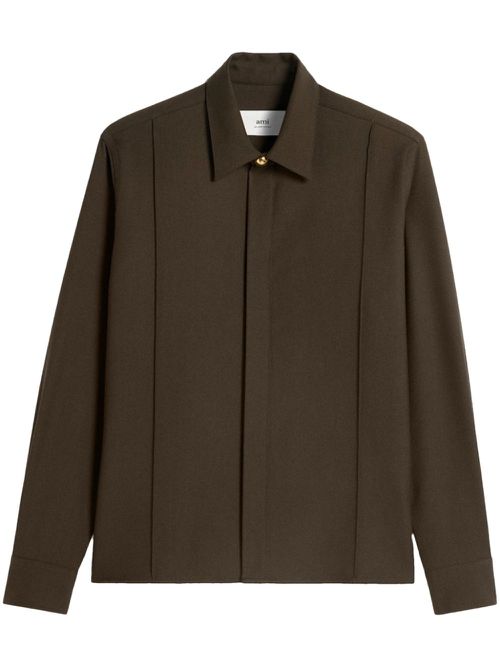 Pintuck shirt - Brown