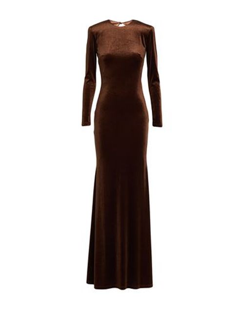 Woman Maxi dress Chocolate brown Size 6 PES