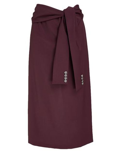 Woman Midi skirt Plum Size 0 Polyester, Wool, Elastane