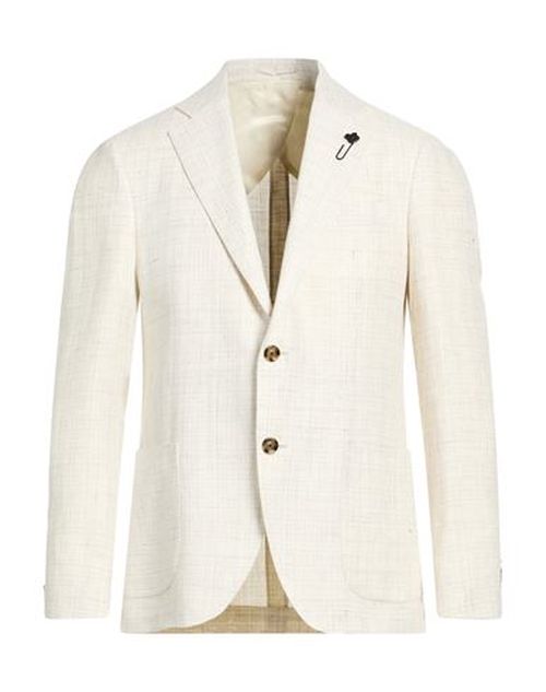 Man Blazer Cream Size 44 Linen, Virgin Wool
