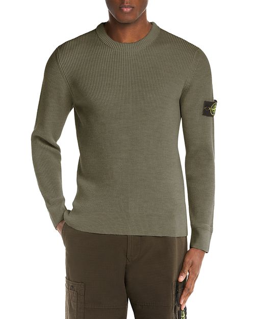 Maglia Logo Patch Knit Wool Sweater