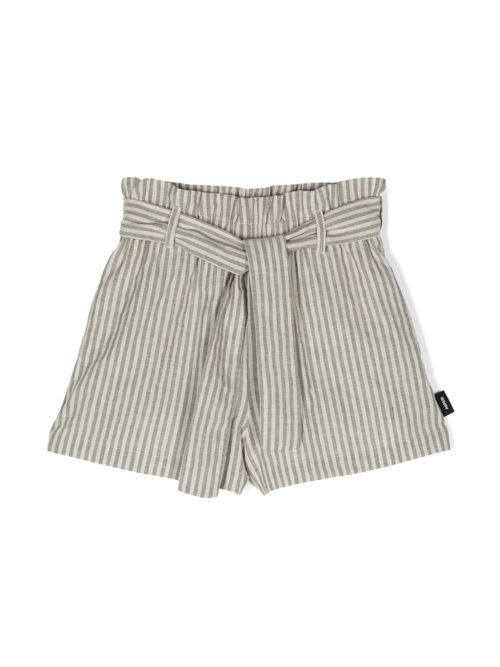 Striped high-waist shorts - Green