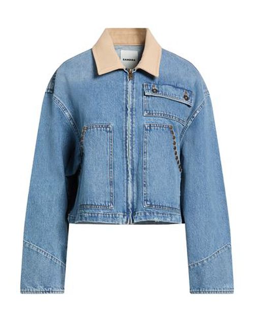 Woman Denim outerwear Blue Size 10 Cotton