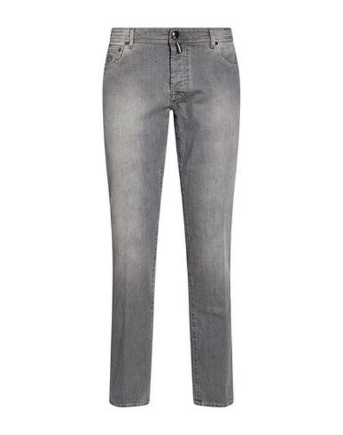 Man Jeans Grey Size 38 Cotton, Elastane