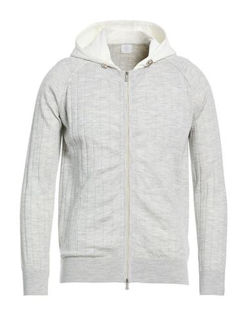 Platinum Man Cardigan Light grey Size L Wool, Silk, Linen, Polyamide