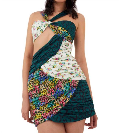 Darlene Mixed Pattern Dress In Multi