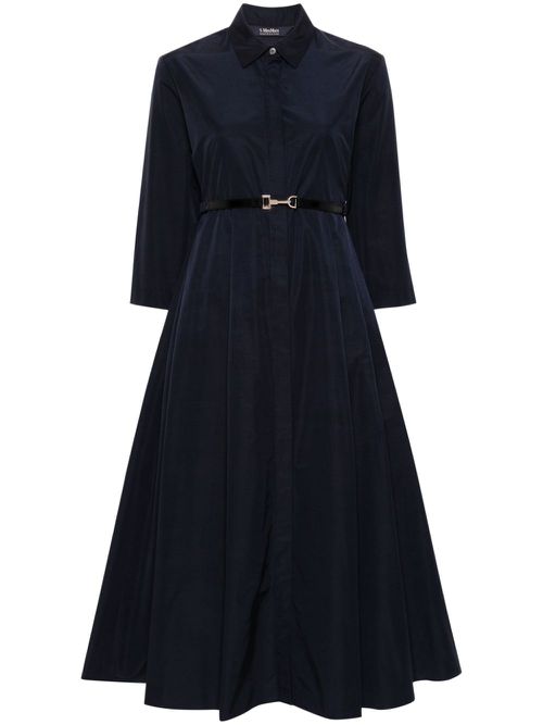 Emilia faille cotton-blend dress - Blue