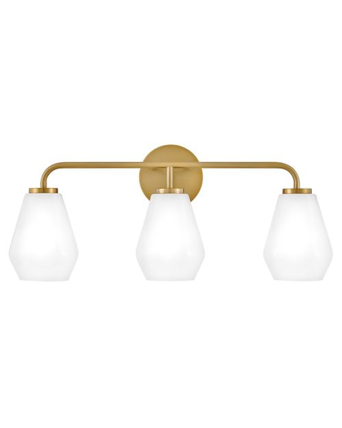 Gio 3-Light LED Bathroom Vanity Light in Lacquered Bra