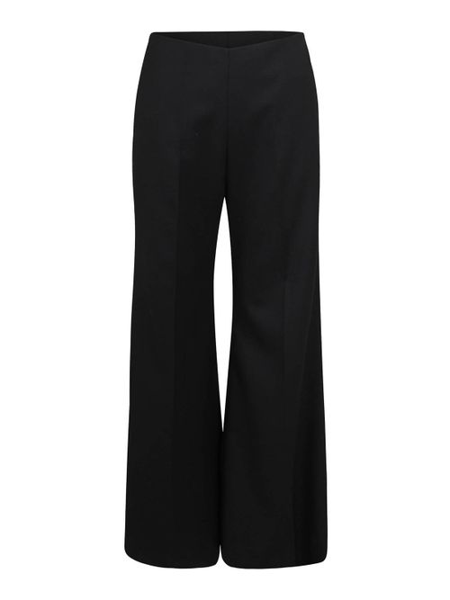 Wool gabardine flared trousers
