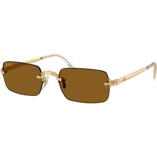 Ray - Ban Unisex Ray - Ban A$AP Rocky RB3928 001/83 Gafas de sol Metal Oro Marrón Redonda Polarizado