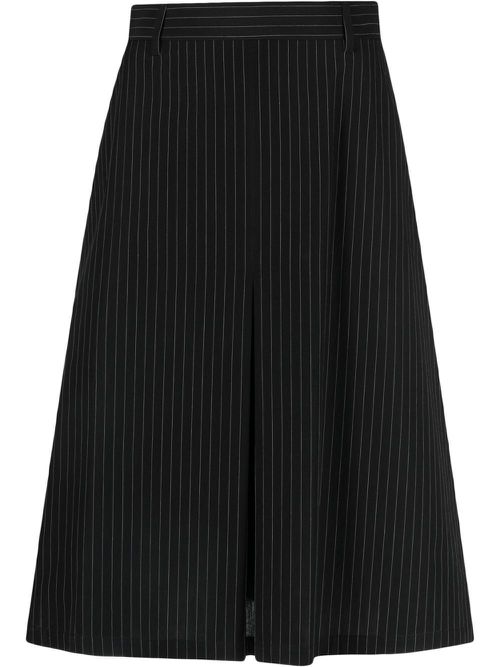 Pinstriped midi skirt - Black