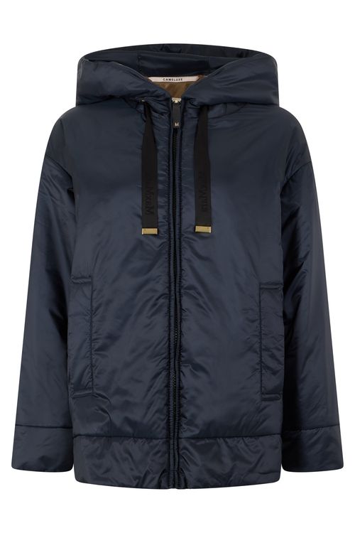 Padded Hooded Zip Jacket in Polyester and Polyamide