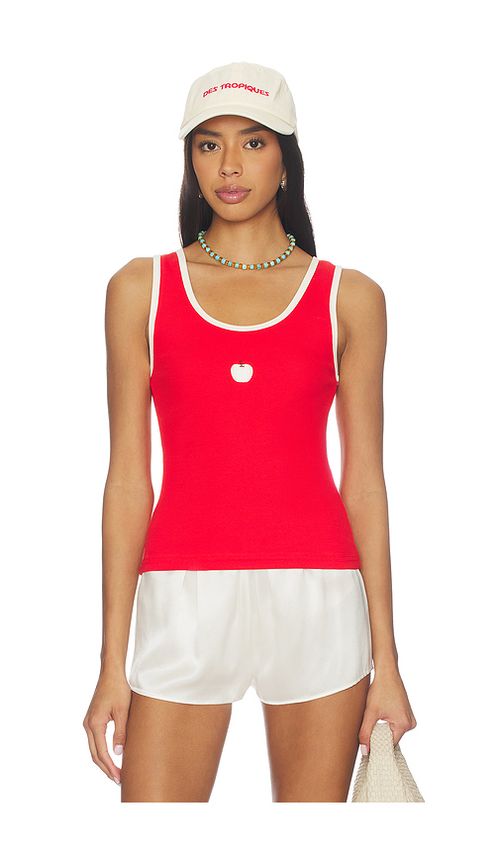 Araminta James Manzana Rib Tank in Red. L. Also in M, S