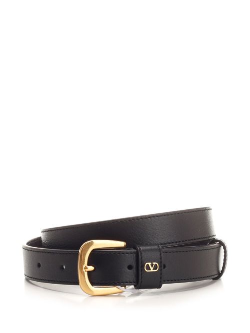 Valentino Garavani - Black Leather Belt Belts Black