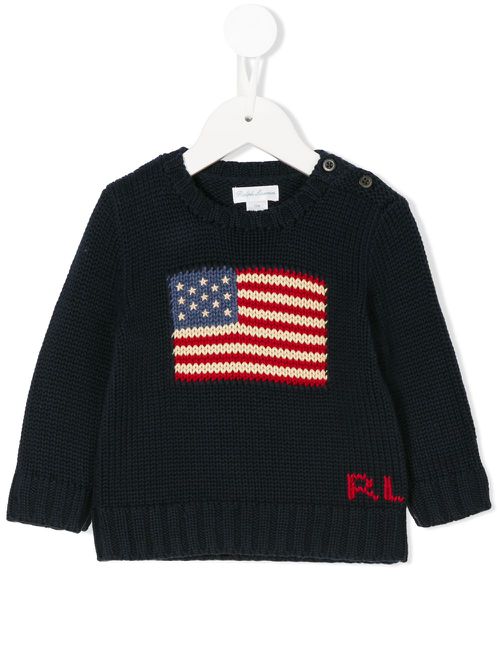 Logo knit sweater - Blue