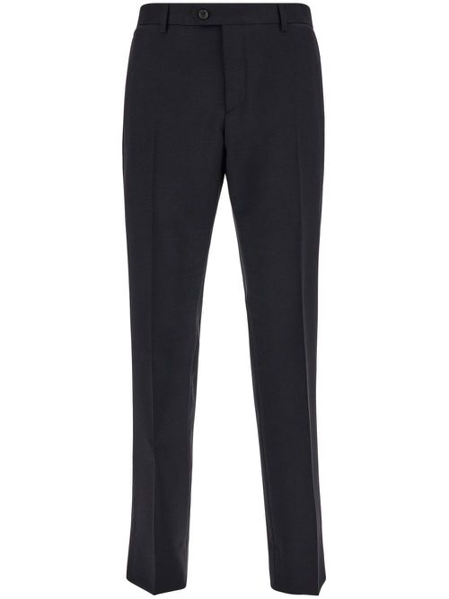 Mid-rise straight-leg trousers - Black