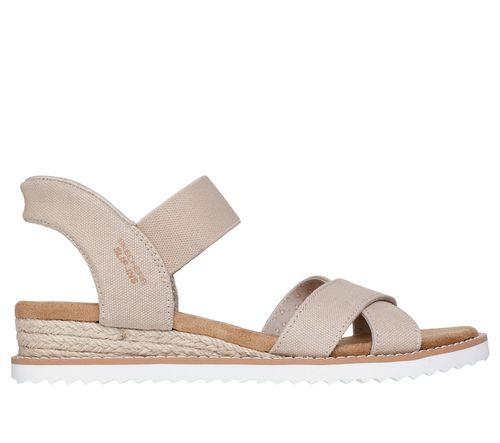 Skechers Women's Slip-ins: BOBS Desert Kiss - Golden Lily Sandal in Black, 7, Vegan, Machine Washable