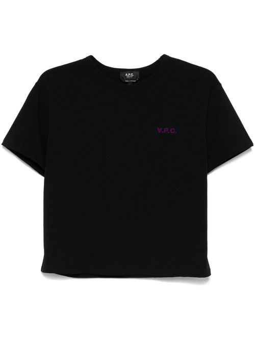 Flocked-logo T-shirt - Black