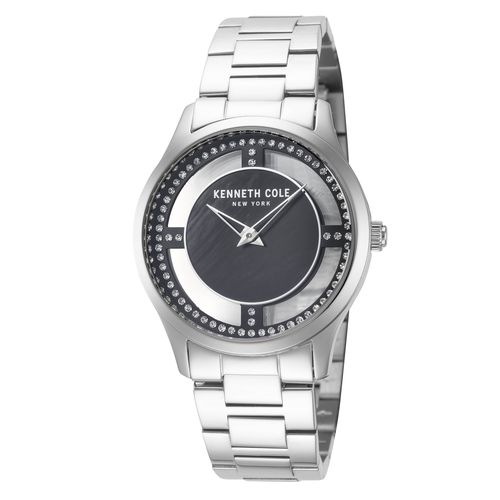 Crystal-Set Quartz Watch — Silver