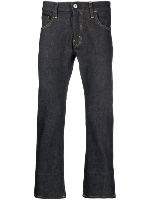Graphic-print cropped jeans - Blue