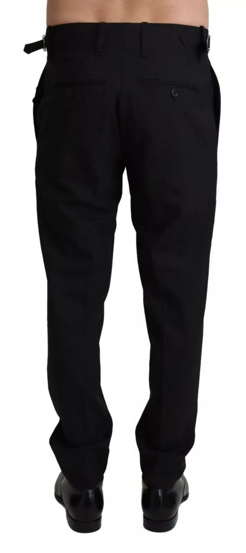 Virgin Wool Stretch Trousers — Black