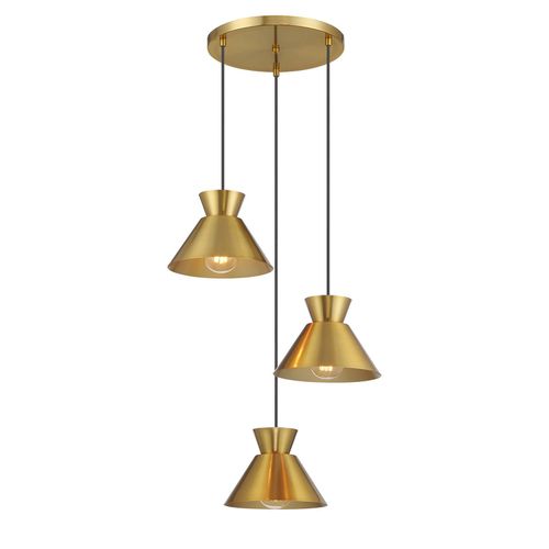 Multi-Point Chandelier in Natural Bra