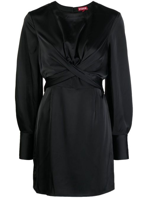 Crosshill satin mini dress - Black