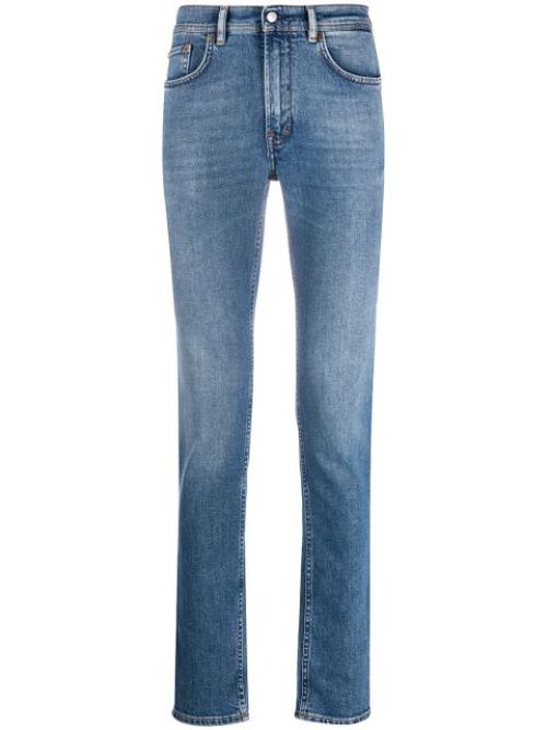 Slim-fit mid-rise jeans