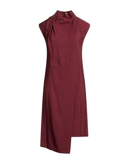 Woman Midi dress Burgundy Size 8 Viscose, Polyester