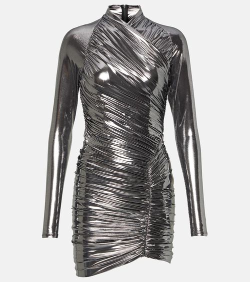 Metallic draped minidress
