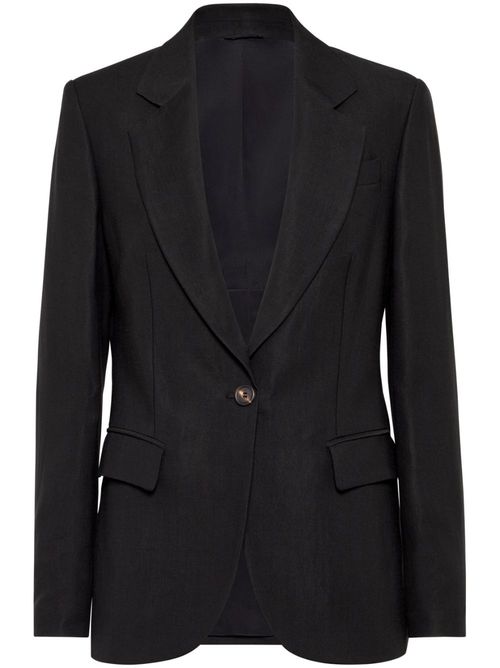 Monili-detail twill blazer - Black