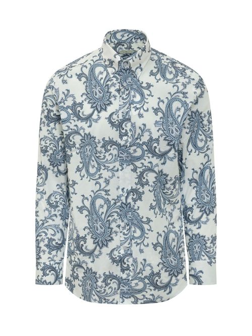White Regular Paisley Shirt