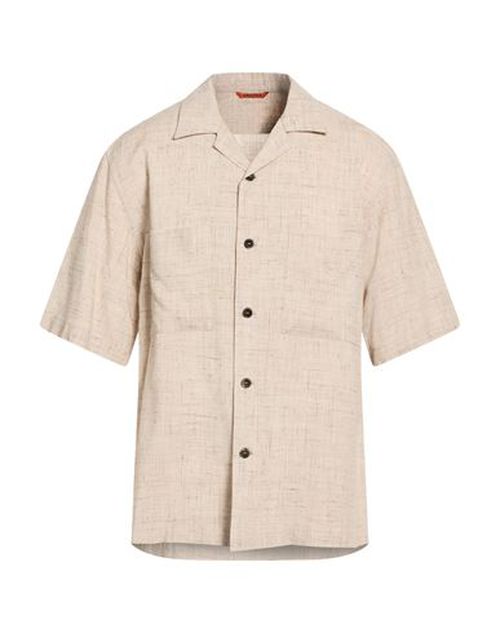 Man Shirt Beige Size 36 Viscose