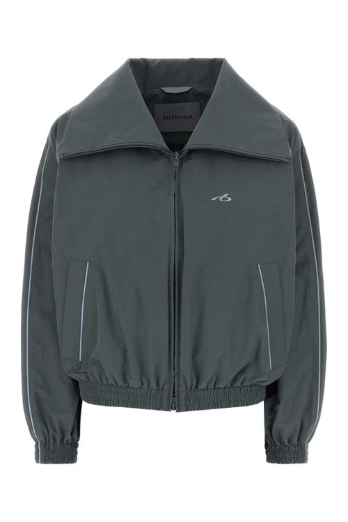 Cotton-Nylon Bomber Jacket — Gray