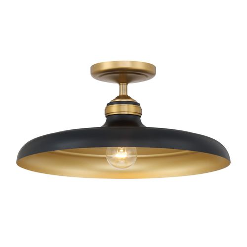 Legacy Brass & Dark Matte Black Semi Flush Mount from the Crowne Collection