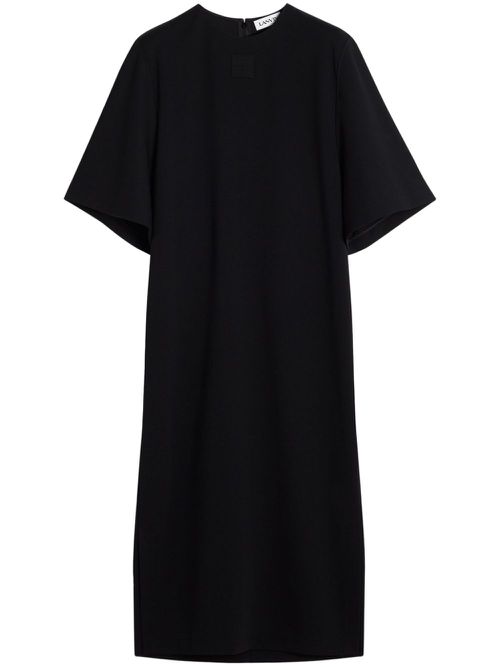 Gathered midi dress - Black