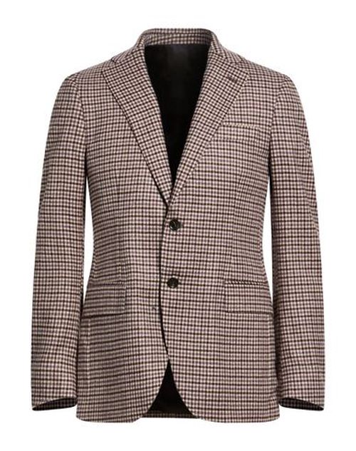Man Blazer Purple Size 46 Virgin Wool, Cashmere, Silk