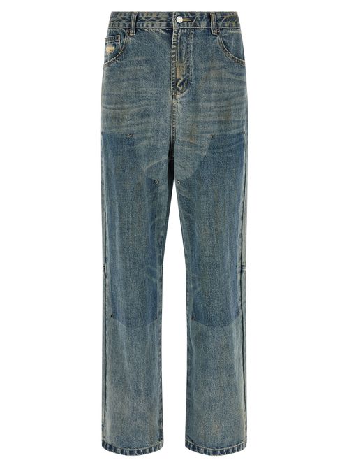 Double Knee Carpenter Jeans Blue Cotton - Men
