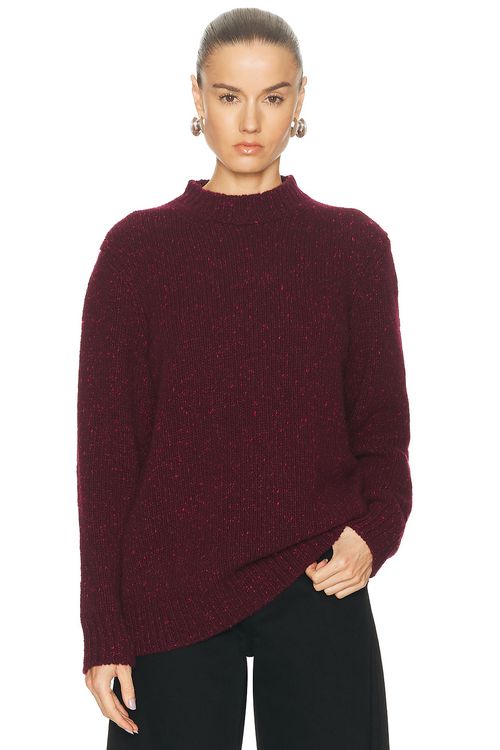 Gabriela Hearst Alfie Sweater in Bordeaux & Fuchsia - Burgundy. L also in XS