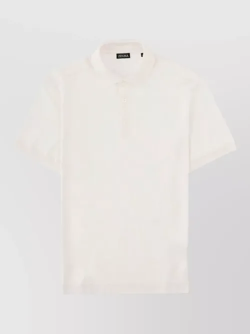 Zegna - polo collar short sleeve knit top