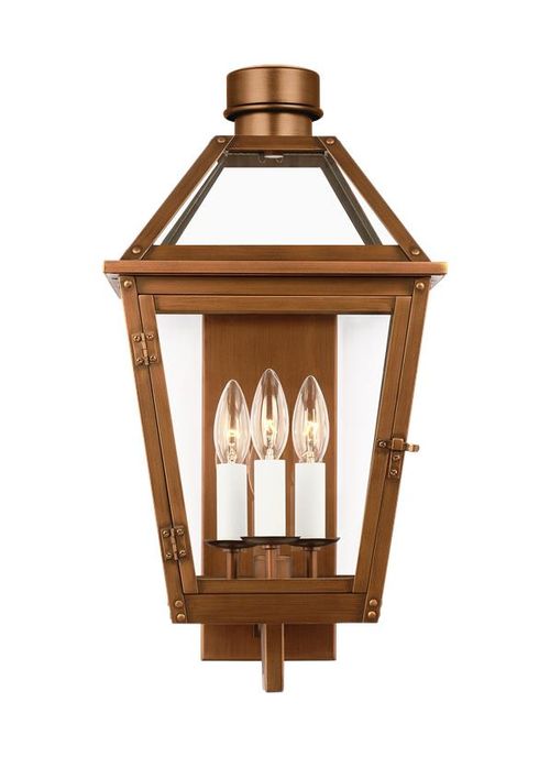 Visual Comfort Studio Hyannis 3-Light Outdoor Wall Light in Natural Copper by Chapman & Myer