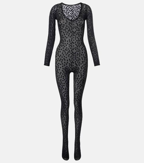 Sweet Dots polka-dot sheer catsuit