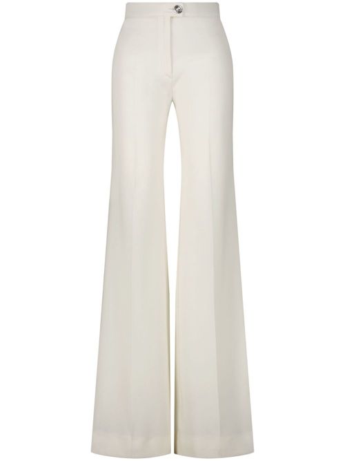 High-waist straight-leg trousers - White